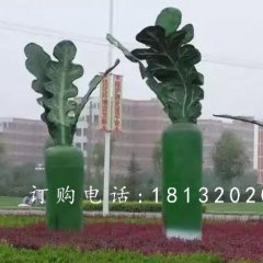 玻璃钢白萝卜雕塑，公园蔬菜雕塑