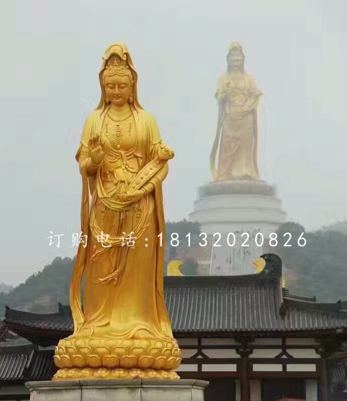 观音菩萨铜雕，大型佛像雕塑