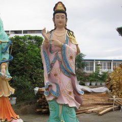 观音菩萨雕塑，玻璃钢彩绘佛像