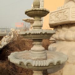青石喷水盆，公园喷水盆石雕