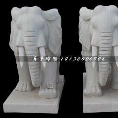 大象石雕，汉白玉大象，动物石雕