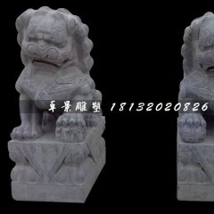 北京狮石雕，青石狮子