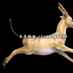 奔跑的小鹿雕塑，玻璃钢动物雕塑