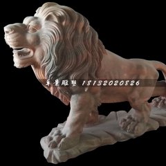 西洋狮石雕，晚霞红欧式狮子雕塑