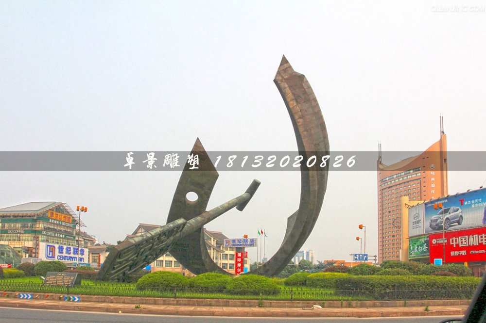 船桨不锈钢雕塑，大型广场雕塑 (2)