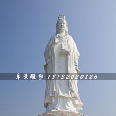 汉白玉观音石雕，寺庙大型佛像石雕