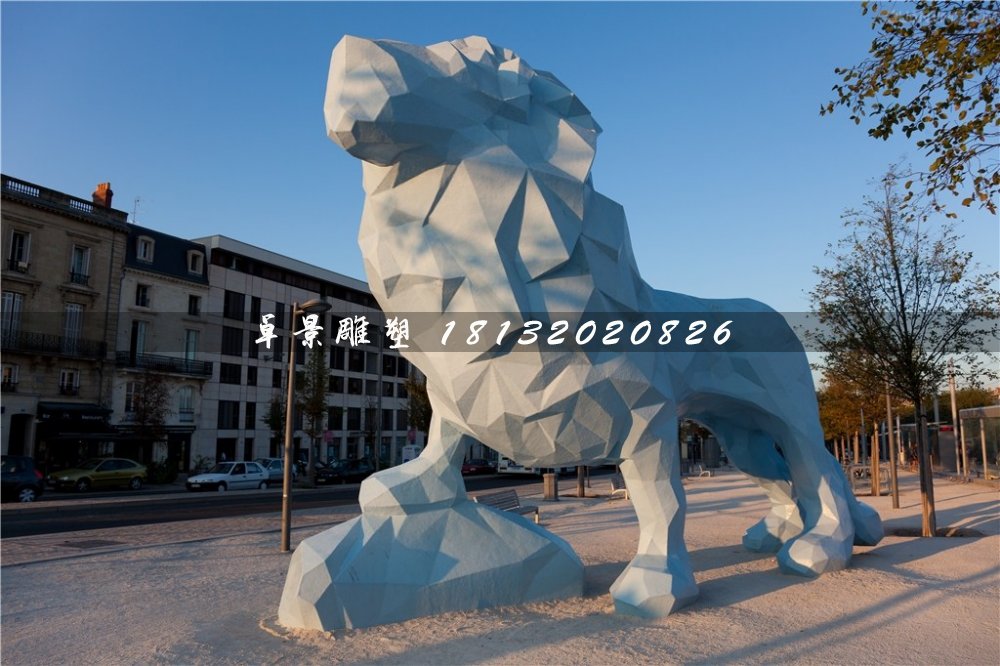 狮子石雕，抽象动物石雕