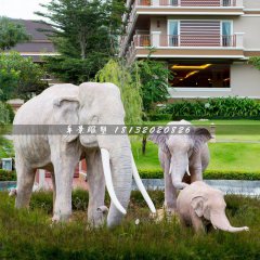 大象石雕，公园群象石雕