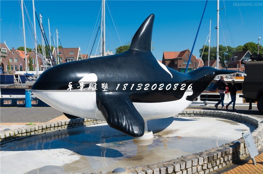 鲨鱼雕塑，玻璃钢仿真动物