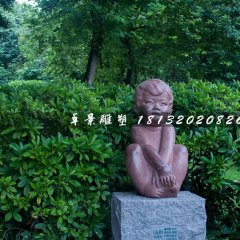 小男孩石雕，公园人物石雕