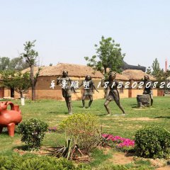 猿人铜雕，公园景观铜雕