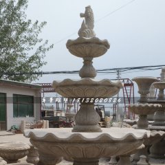 大理石三层喷泉，欧式喷泉石雕