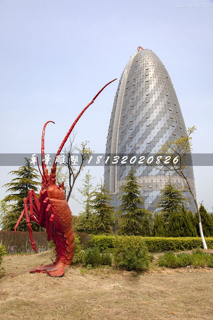 龙虾雕塑，玻璃钢仿真动物 (2)