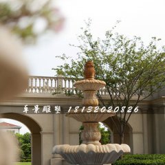 欧式喷泉石雕，公园三层喷泉石雕