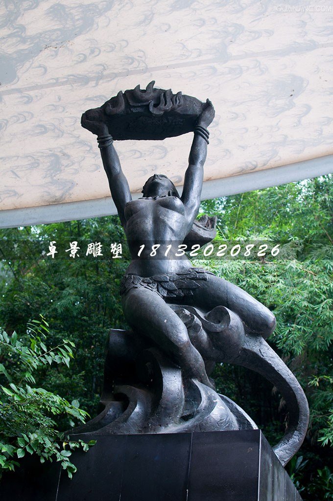 女娲补天铜雕，广场景观铜雕