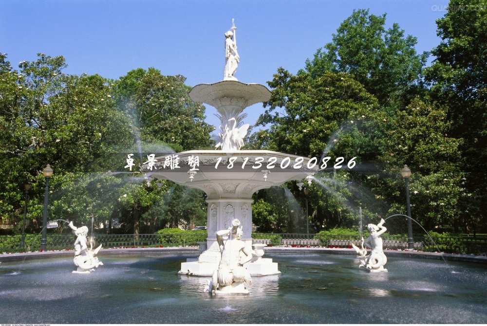 欧式喷泉，汉白玉喷泉石雕 (1)
