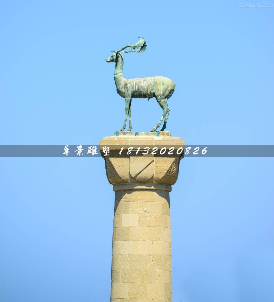 青铜鹿雕塑，广场驯鹿铜雕