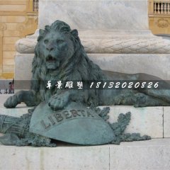 青铜狮子雕塑，西洋狮铜雕