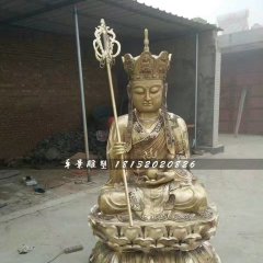 地藏菩萨雕塑，寺庙铜佛像