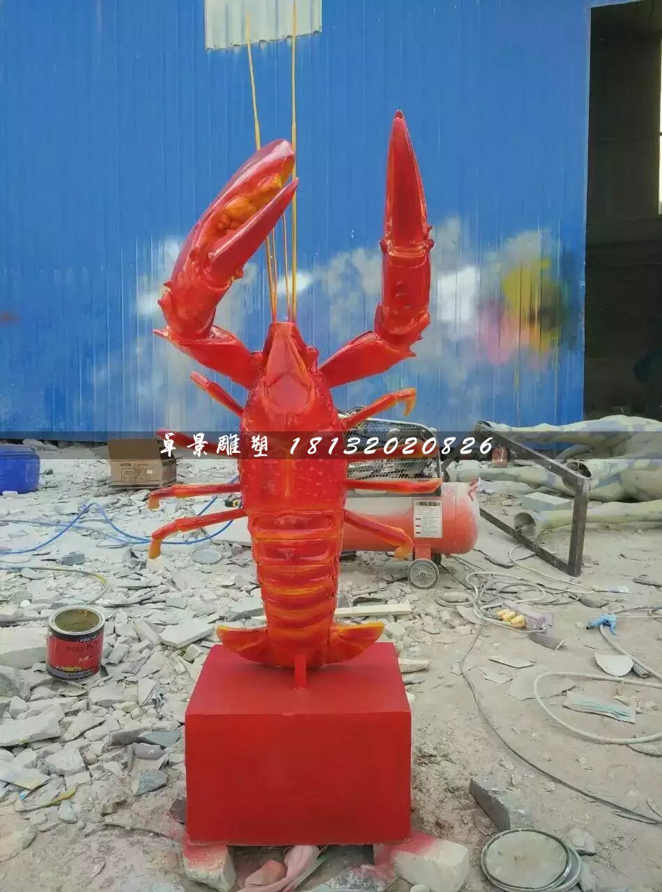 玻璃钢龙虾雕塑，玻璃钢动物雕塑 (3)