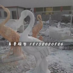 石雕仙鹤，大理石动物雕塑