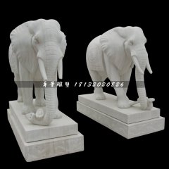 汉白玉大象石雕，动物石雕