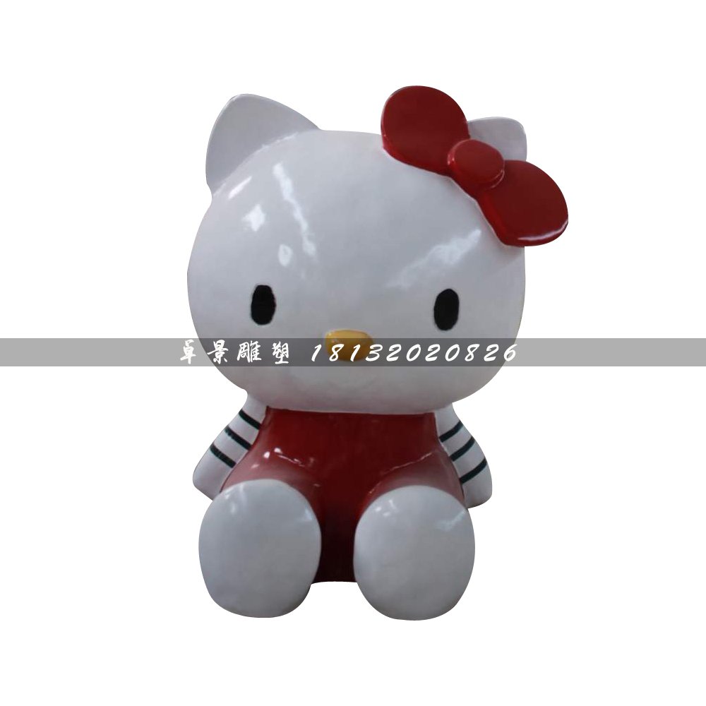 hellokitty猫雕塑，玻璃钢卡通猫 (2)