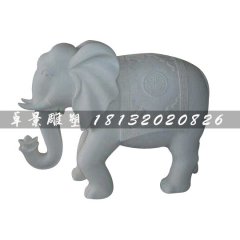 泰国大象雕塑，汉白玉石雕大象