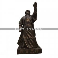 成吉思汗铜雕，广场古人雕塑