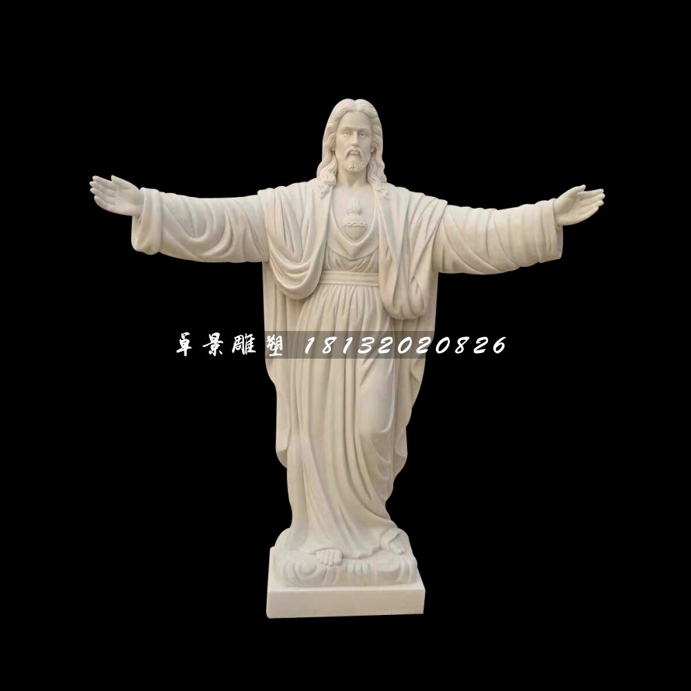 汉白玉西方人物耶稣石雕 (2)