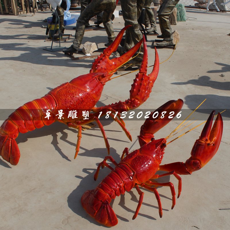 龙虾雕塑，玻璃钢仿真海鲜 (5)