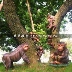 大猩猩雕塑，公园动物雕塑