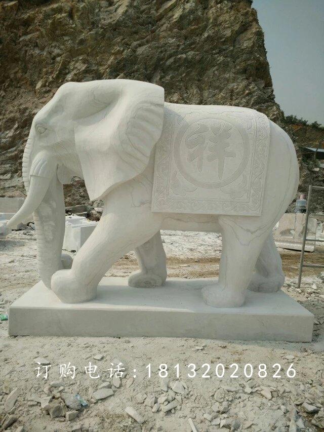 汉白玉大象石雕,吉祥如意大象 (12)