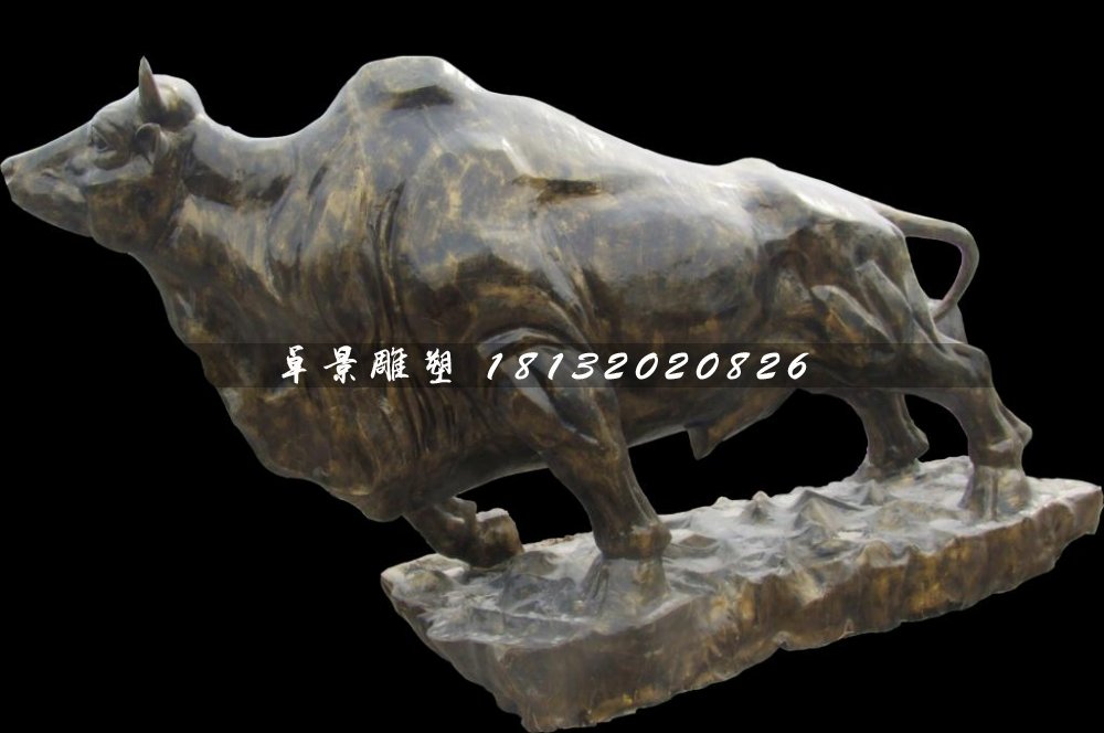 开荒牛雕塑，玻璃钢仿铜牛雕塑 (2)