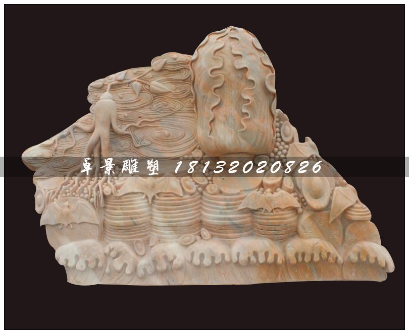 珍珠白菜石雕,招财白菜石雕