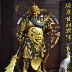 武财神雕塑，玻璃钢立式关公雕塑