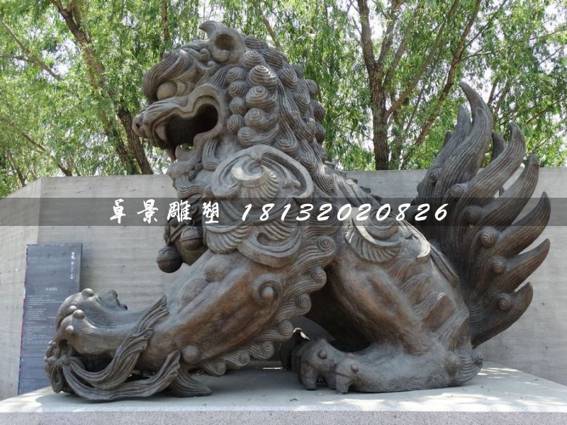 大型铜狮子，戏球狮铜雕 (1)