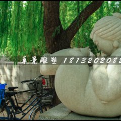 抽象母女石雕，公园景观石雕