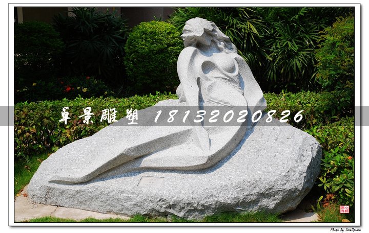 抽象女人石雕，公园景观雕塑