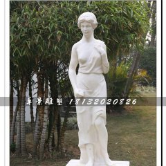 汉白玉美女石雕，公园人物雕塑