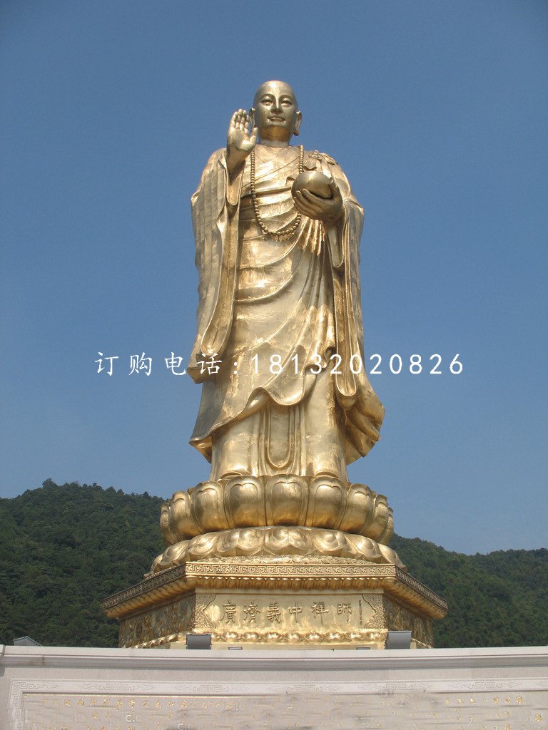 地藏王菩萨铜雕，大型立式铜佛像