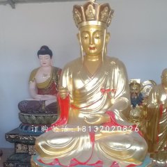 地藏王铜雕，彩绘地藏菩萨铜雕