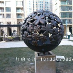 铜雕镂空球雕塑，公园景观雕塑