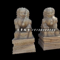 北京狮石雕，广场动物石雕