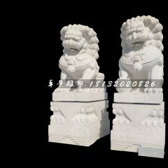 北京狮石雕，汉白玉狮子