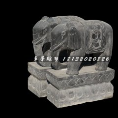 大象石雕，青石动物雕塑