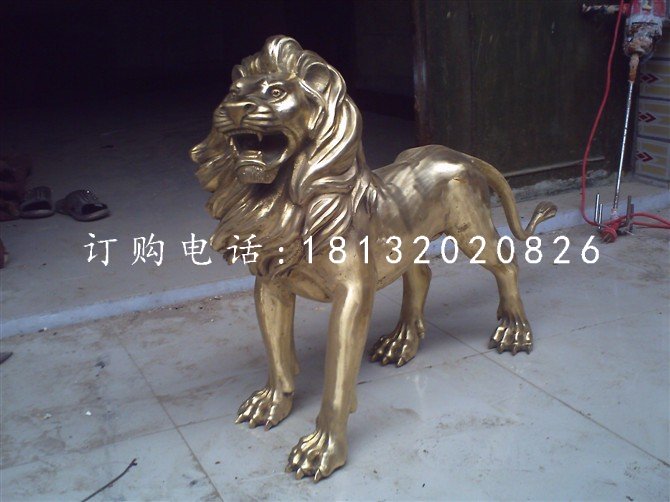 铸铜狮子雕塑西洋狮子铜雕 (4)