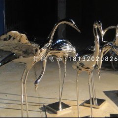 不锈钢仙鹤雕塑公园动物雕塑