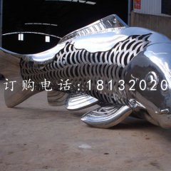 不锈钢鱼雕塑抽象动物雕塑