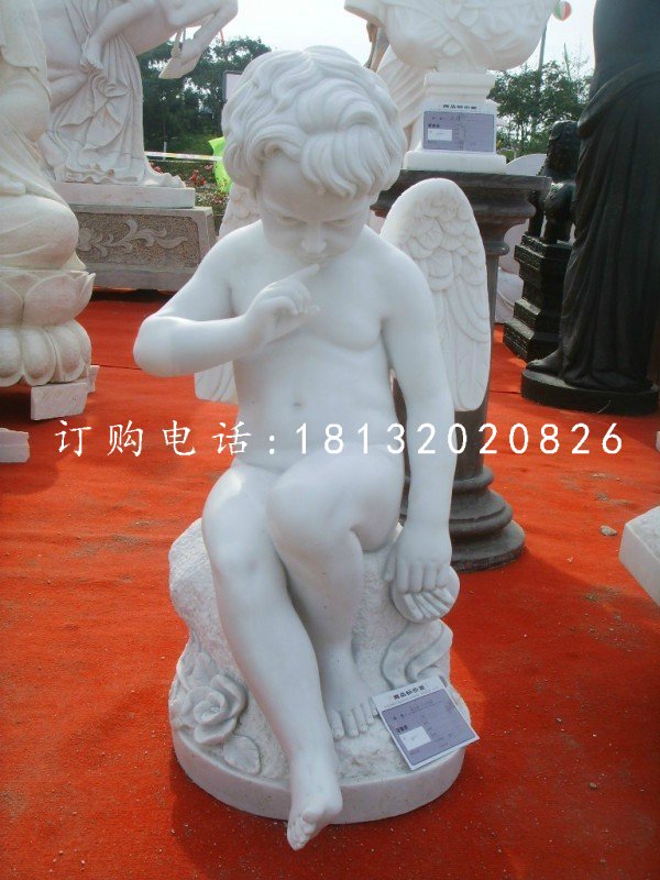 小天使雕塑汉白玉人物石雕